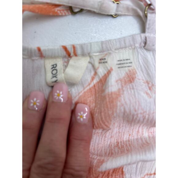 Roxy Hot Summer Lands Maxi Dress in Orange and White. Size M - Picture 7 of 9